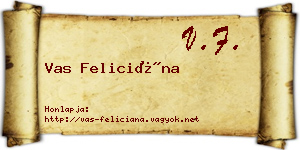 Vas Feliciána névjegykártya